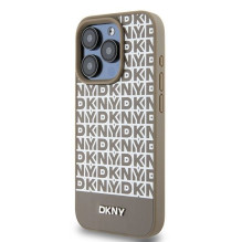 DKNY DKNY Leather Printed Pattern Metal Logo MagSafe Case for iPhone 15 Pro Max - Brown DKNY DKNY Leather Printed Pattern Metal Logo MagSafe Case for iPhone 15 Pro Max - Brown