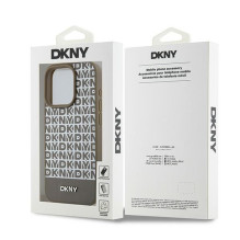DKNY DKNY Leather Printed Pattern Metal Logo MagSafe Case for iPhone 15 Pro Max - Brown DKNY DKNY Leather Printed Pattern Metal Logo MagSafe Case for iPhone 15 Pro Max - Brown