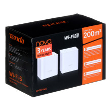 „Tenda MX3“ (2 vnt.) tinklinio belaidžio ryšio sistema, dviejų dažnių (2,4 GHz / 5 GHz), „Wi-Fi 6“ (802.11ax), balta, 1 