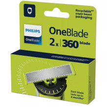 „Philips Norelco OneBlade OneBlade 360 QP420/50“ keičiami peiliukai, 2 vnt. pakuotėje „Philips Norelco OneBlade OneBlade 360 QP420/50“ keičiami peiliukai, 2 vnt. pakuotėje