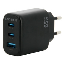 Mobilis Wall Charger - 65W - 2 USB-C + 1 USB-A - GaN Mobilis Wall Charger - 65W - 2 USB-C + 1 USB-A - GaN