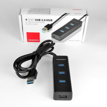 I / O HUB USB3.0 4 PORT KROVIMAS / 1,2M HUE-S2BL AXAGON