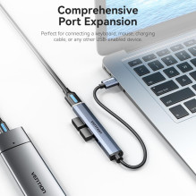 Įvesties / išvesties šakotuvas 4 viename USB 3.0 MINI / 0,15 m CKOHB VENTION Įvesties / išvesties šakotuvas 4 viename USB 3.0 MINI / 0,15 m CKOHB VENTION
