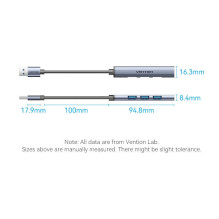 Įvesties / išvesties šakotuvas 4 viename USB 3.0 MINI / 0,15 m CKOHB VENTION Įvesties / išvesties šakotuvas 4 viename USB 3.0 MINI / 0,15 m CKOHB VENTION
