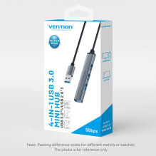 Įvesties / išvesties šakotuvas 4 viename USB 3.0 MINI / 0,15 m CKOHB VENTION Įvesties / išvesties šakotuvas 4 viename USB 3.0 MINI / 0,15 m CKOHB VENTION