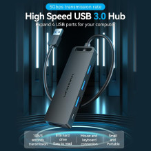 Įvesties / išvesties šakotuvas 5 viename USB 3.0 / 0,15 m CHLBB VENTIONE Įvesties / išvesties šakotuvas 5 viename USB 3.0 / 0,15 m CHLBB VENTIONE