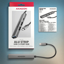 Įvesties / išvesties šakotuvas USB3.2 4 prievadų / 0.12M HUE-STC AXAGON