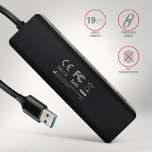 Įvesties / išvesties šakotuvas USB kelioninis / 0,19 m HUE-C1A AXAGON