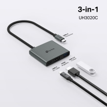 Įvesties / išvesties šakotuvas USB-C 3 prievadų / UH3020C TP-LINK Įvesties / išvesties šakotuvas USB-C 3 prievadų / UH3020C TP-LINK