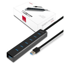 I / O HUB USB3.0 7 PORT ĮKROVIMAS / W / AC 1,2M HUE-SA7BP AXAGON