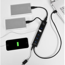 I / O HUB USB3.0 7 PORT ĮKROVIMAS / W / AC 1,2M HUE-SA7BP AXAGON
