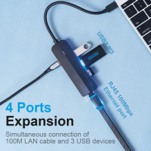 Įvesties / išvesties šakotuvas 5 viename USB-C / 0,15 m TGOBB VENTION Įvesties / išvesties šakotuvas 5 viename USB-C / 0,15 m TGOBB VENTION
