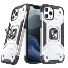 „Wozinsky“ „Apple iPhone 13 Ring Armor“ dėklas su atramėle, tvirtas ir sidabrinis