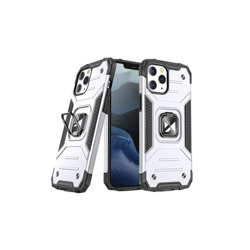 „Wozinsky“ „Apple iPhone 13 Ring Armor“ dėklas su atramėle, tvirtas ir sidabrinis