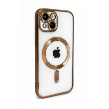 iLike Apple iPhone 15 Electroplate TPU Case with MagSafe Transparent Gold