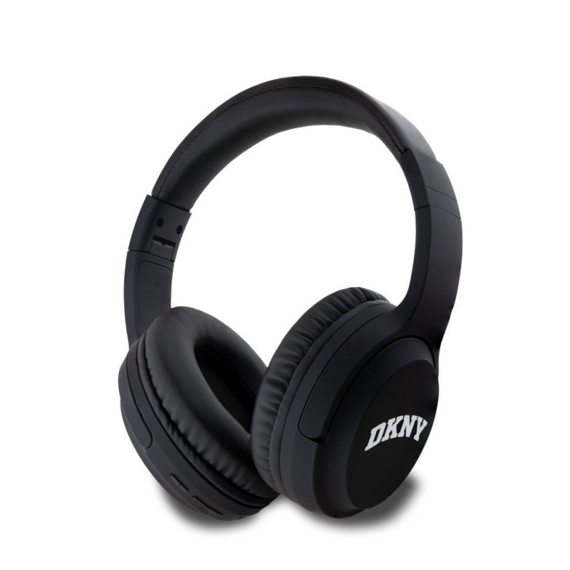 DKNY - DKNY PU odos belaidės ausinės su arkos logotipu, juodos
