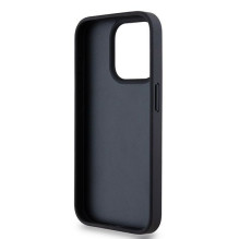 DKNY DKNY Leather Mono Stripe &amp; Metal Logo case for iPhone 15 Pro - black