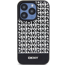 DKNY DKNY Leather Printed Pattern Metal Logo MagSafe Case for iPhone 15 Pro Max - Black DKNY DKNY Leather Printed Pattern Metal Logo MagSafe Case for iPhone 15 Pro Max - Black