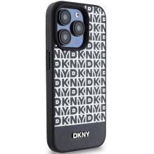 DKNY DKNY Leather Printed Pattern Metal Logo MagSafe Case for iPhone 15 Pro Max - Black DKNY DKNY Leather Printed Pattern Metal Logo MagSafe Case for iPhone 15 Pro Max - Black