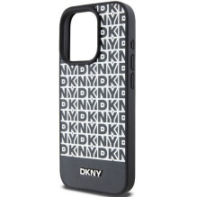 DKNY DKNY Leather Printed Pattern Metal Logo MagSafe Case for iPhone 15 Pro Max - Black DKNY DKNY Leather Printed Pattern Metal Logo MagSafe Case for iPhone 15 Pro Max - Black