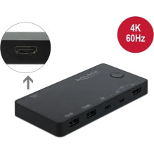 DeLOCK Slēdzis KVM HDMI / USB-C 4K 60Hz