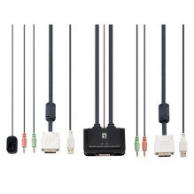 Pārslēdzējs LevelOne 2-PORT USB DVI KVM pārslēdzējs Pārslēdzējs LevelOne 2-PORT USB DVI KVM pārslēdzējs