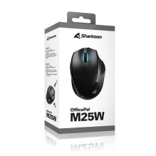 Sharkoon OfficePal M25W optiskā pele 6 pogas 4.000 DPI Black