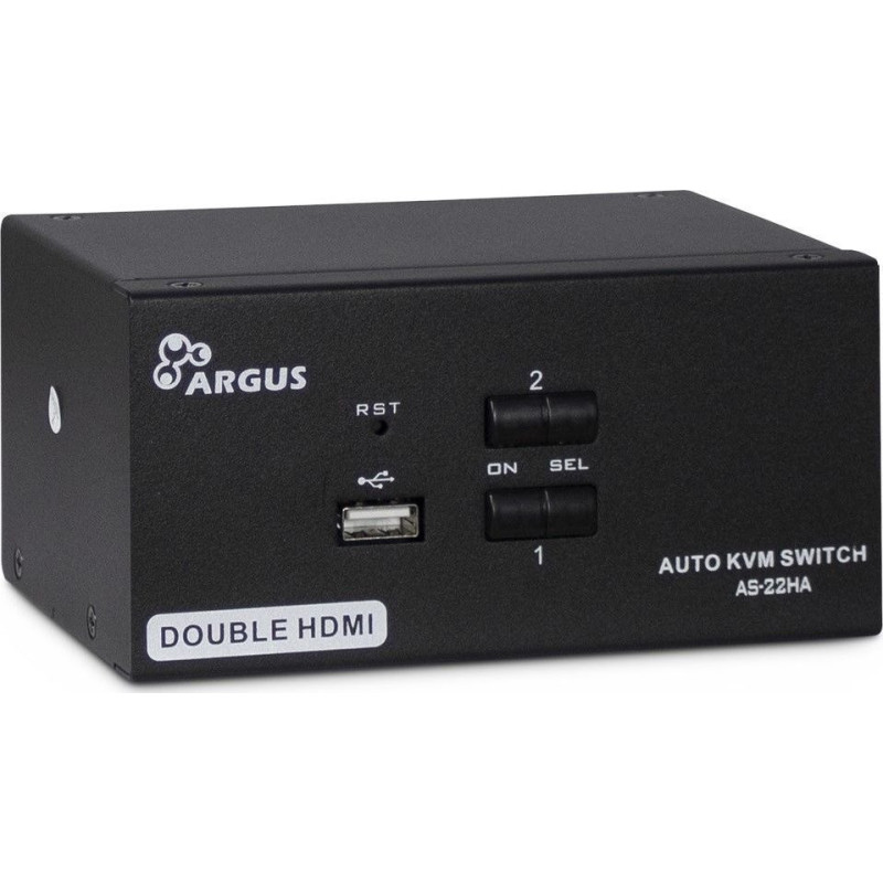 Jungiklis Inter-Tech „Intertech IPC KVM“ jungiklis AS-22HA HDMI / metalinis įėjimas