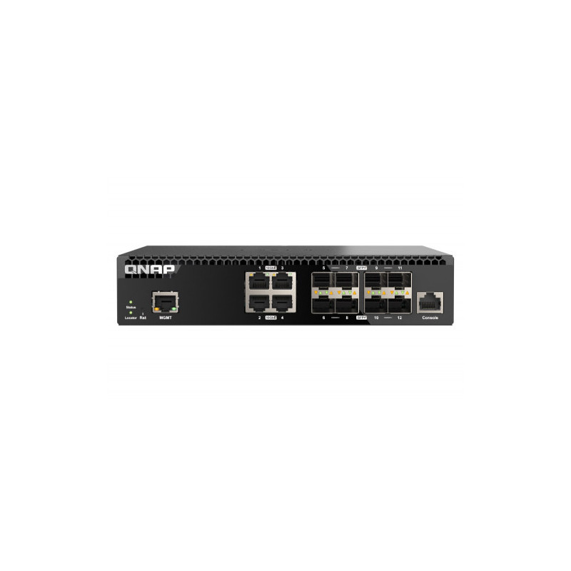 Riadený prepínač QNAP QSW-M3212R-8S4T (4x 10GbE porty + 8x 10G SFP+ porty, polovičná šírka)