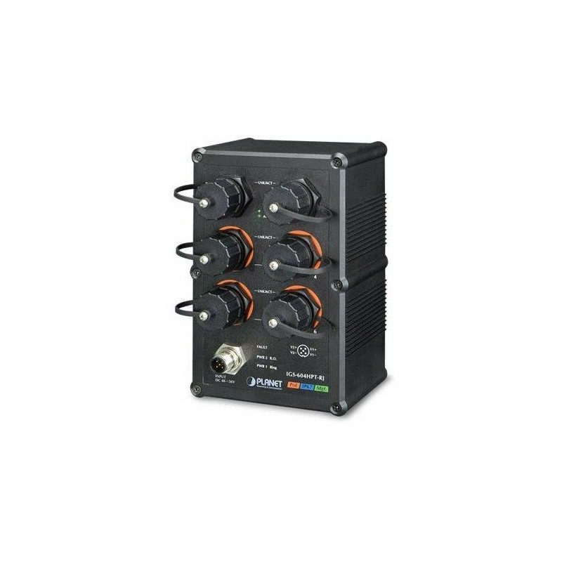 Switch Planet PLANET IGS-604HPT-RJ L2+ Managed Gigabit Ethernet Switch (10 / 100 / 1000) with PoE Black
