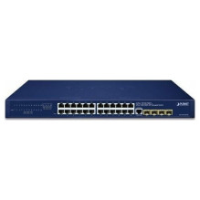 Switch Planet PLANET IPv4 / IPv6, 24-portu pārvaldāms L2 / L4 Gigabit Ethernet slēdzis (10 / 100 / 1000) 1U Blue