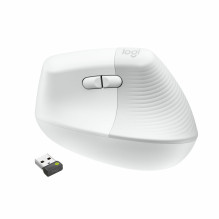 Belaidė ergonominė pelė Logitech Lift dešiniarankiams balta su mažmenine pakuote