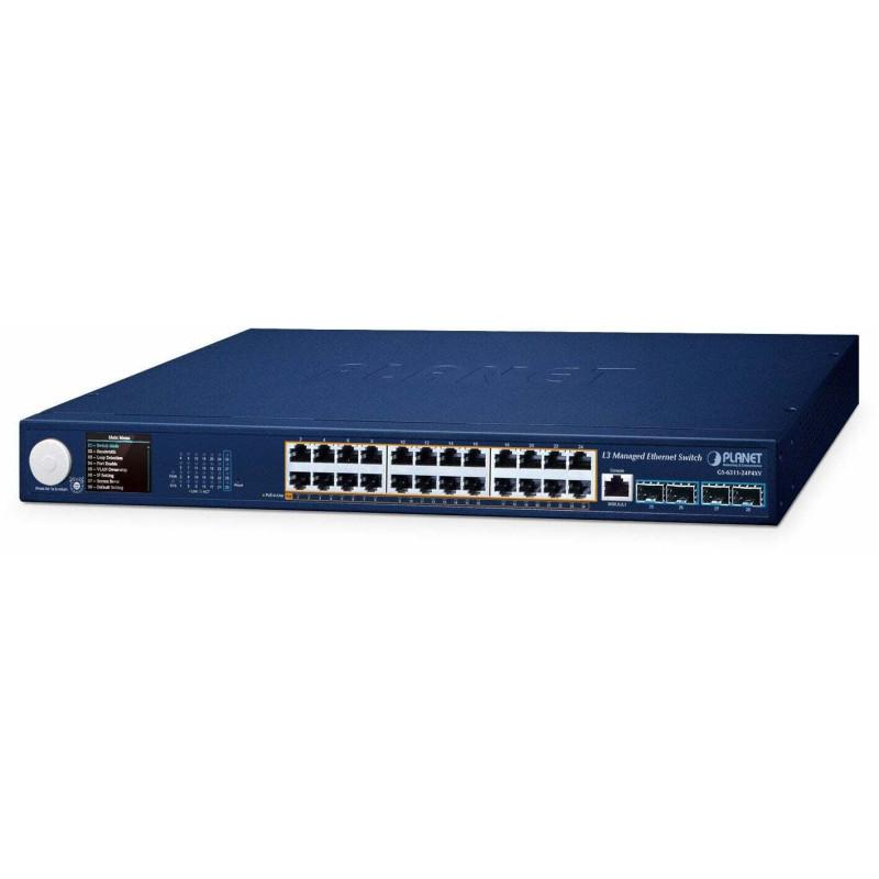 Switch Planet Planet 24-Port PoE+ Pārvaldāms slēdzis ar LCD ekrānu GS-6311-24P