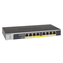 NETGEAR GS108LP Unmanaged Gigabit Ethernet (10 / 100 / 1000) Power over Ethernet (PoE) 1U Black, Grey