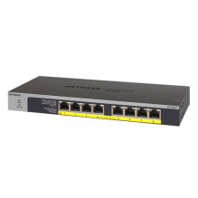 NETGEAR GS108LP Unmanaged Gigabit Ethernet (10 / 100 / 1000) Power over Ethernet (PoE) 1U Black, Grey