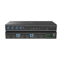 LINDY 2 prievadų dviejų galvų HDMI 4K60, USB3.0 KVM jungiklis LINDY 2 prievadų dviejų galvų HDMI 4K60, USB3.0 KVM jungiklis