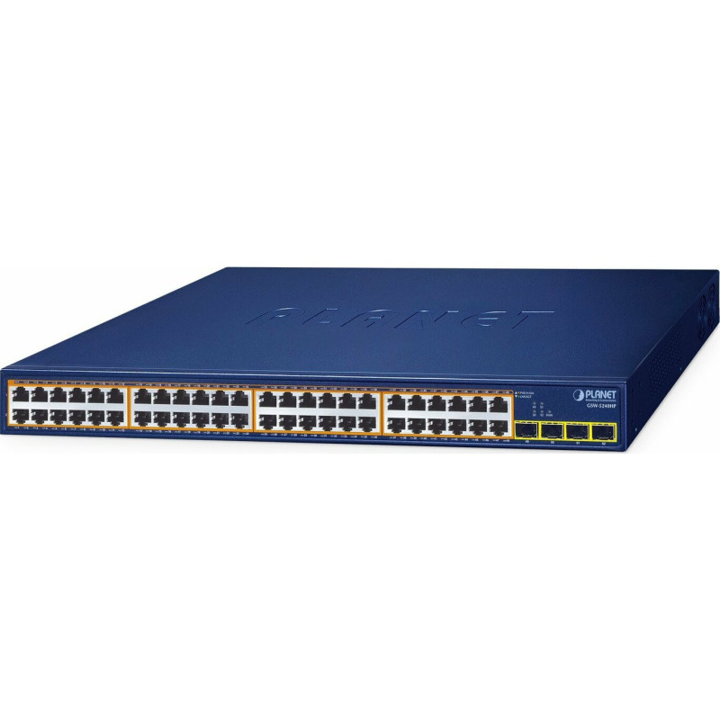 PLANET 48 portu PoE + 4 portu SFP slēdzis GSW-5240HP