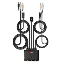 Jungiklis Lindy 2-portu DP 1.2 USB-C KVM