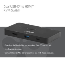 Jungiklis Club 3D Club3D KVM jungiklis 4K60Hz 2x USB-C HDMI / 3xUSB / USB-C 100W PD Jungiklis Club 3D Club3D KVM jungiklis 4K60Hz 2x USB-C HDMI / 3xUSB / USB-C 100W PD