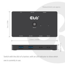 Pārslēdzējs Club 3D Club3D KVM pārslēdzējs 4K60Hz 2x USB-C HDMI / 3xUSB / USB-C 100W PD Pārslēdzējs Club 3D Club3D KVM pārslēdzējs 4K60Hz 2x USB-C HDMI / 3xUSB / USB-C 100W PD