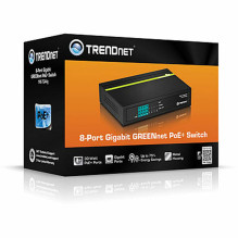 TRENDnet Slēdzis 8 portu Gbit PoE+ 61W Metāls TRENDnet Slēdzis 8 portu Gbit PoE+ 61W Metāls
