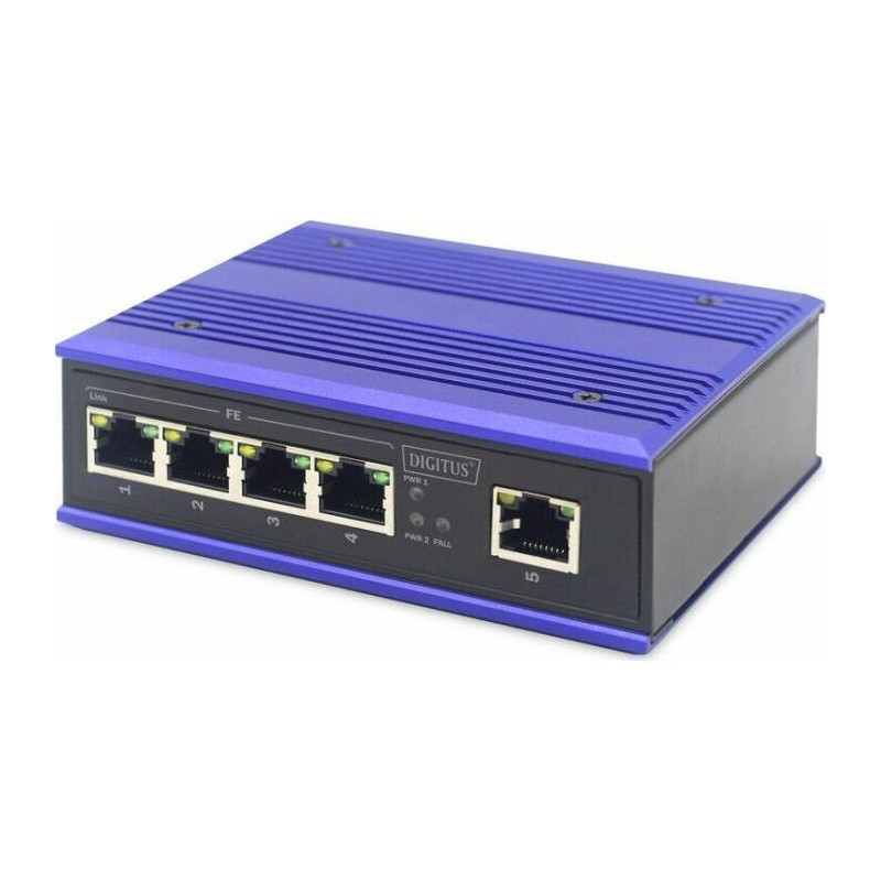 DIGITUS industrial 5-port 10/100 switch unmanaged Blue