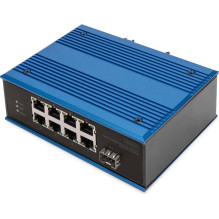 Pārslēdzējs Digitus DIGITUS rūpnieciskais 8-portu 10 / 100 PoE nevadāms Blue Pārslēdzējs Digitus DIGITUS rūpnieciskais 8-portu 10 / 100 PoE nevadāms Blue