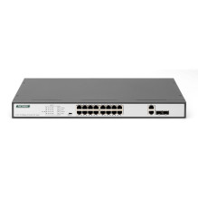 Switch Digitus Digitus 16-port high-speed Ethernet PoE switch, 19 inches, unmanaged, 2 uplinks