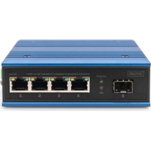 Switch Digitus 4-portu Gigabit Ethernet PoE industrial non-switchable network switch with 1 SFP port