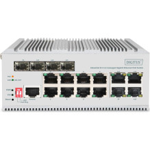 DIGITUS Switch 8 Port Gigabit PoE, L2 managed, 4 SFP Uplink