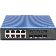 Jungiklis Digitus DIGITUS jungiklis 8 + 4 10G Uplink prievadas L3 valdomas Gigabit PoE Jungiklis Digitus DIGITUS jungiklis 8 + 4 10G Uplink prievadas L3 valdomas Gigabit PoE