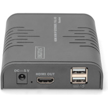 Pārslēdzējs Digitus DIGITUS HDMI KVM IP paplašinātāja uztvērējs, Full HD 1,2m kabelis Pārslēdzējs Digitus DIGITUS HDMI KVM IP paplašinātāja uztvērējs, Full HD 1,2m kabelis