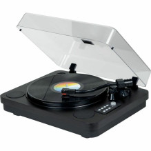 THOMSON patefonas su įmontuotais garsiakalbiais, vinilo įrašymas į USB, Black TT650BT THOMSON patefonas su įmontuotais garsiakalbiais, vinilo įrašymas į USB, Black TT650BT