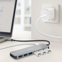 USB 3.2 USB-A 7 prievadų šakotuvas, 5 Gbps, 20W PD USB 3.2 USB-A 7 prievadų šakotuvas, 5 Gbps, 20W PD